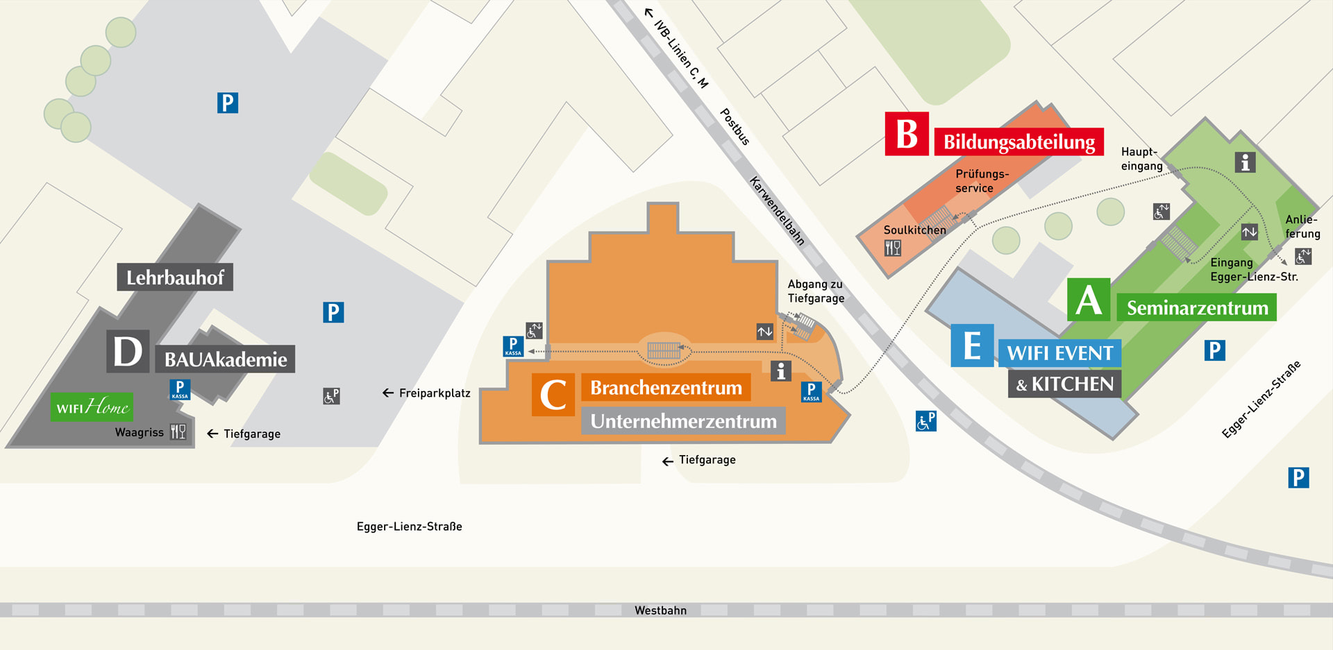 WIFI Tirol Campus Gebäudeplan WIFI Tirol