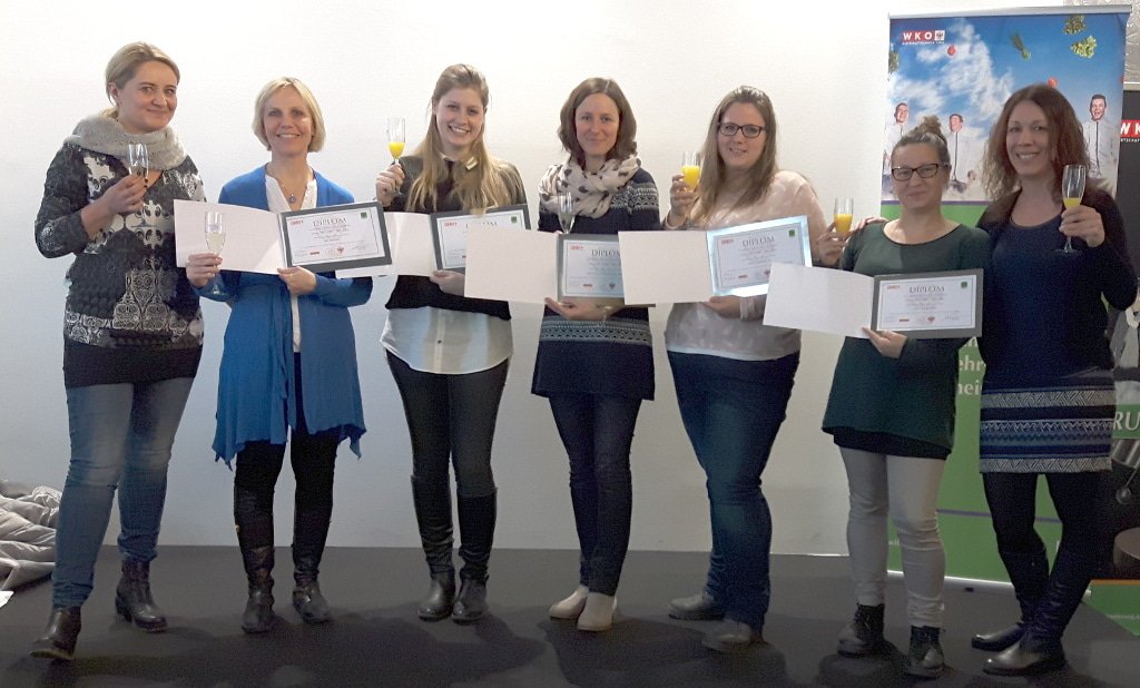 Von links nach rechts: Iris van den Hoeven, BA, Dipl. Päd. Iris Strassl, Barbara Burgschwaiger, Dipl.Päd Manuela KATHREIN, Heike Duffner, BA, Nina Klausner, MMag. Flora Papanthimou.